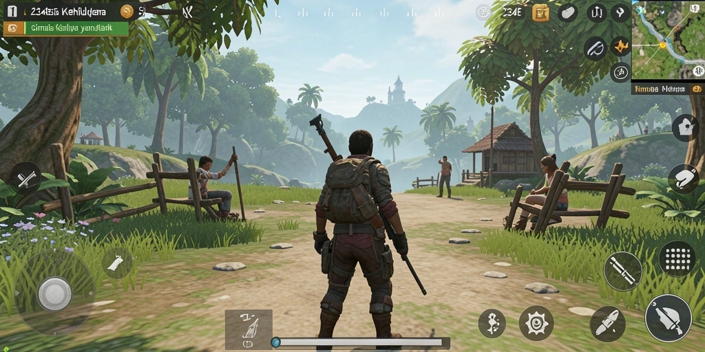 Tampilan gameplay utama 234E dengan elemen simulasi yang menarik.
