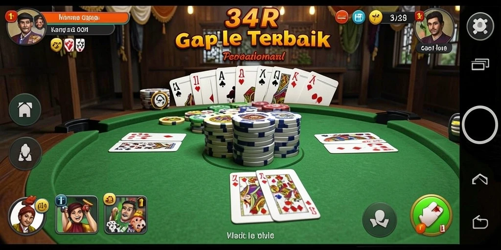 Tampilan gameplay gaple yang seru dan interaktif di 34R.