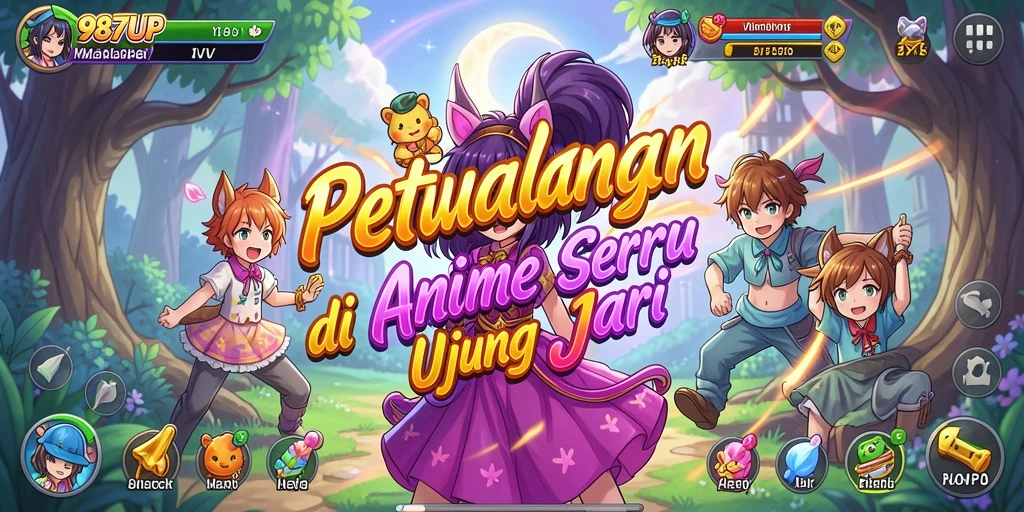 Gameplay seru di 987UP dengan karakter Anime ikonik.