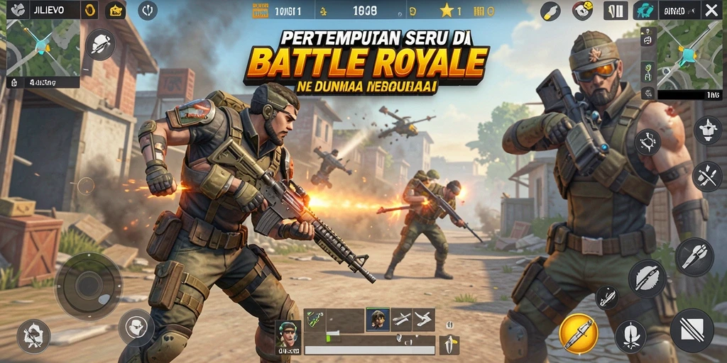 Tampilan gameplay seru dalam JILIEVO di arena Battle Royale.
