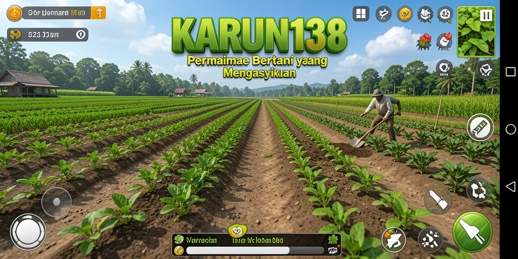 Tampilan menarik dari gameplay bertani di KARUN138.