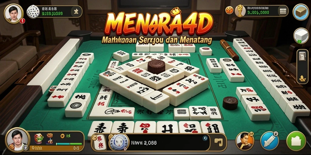 Screenshot MENARA4D menampilkan gameplay Mahjong yang menarik.