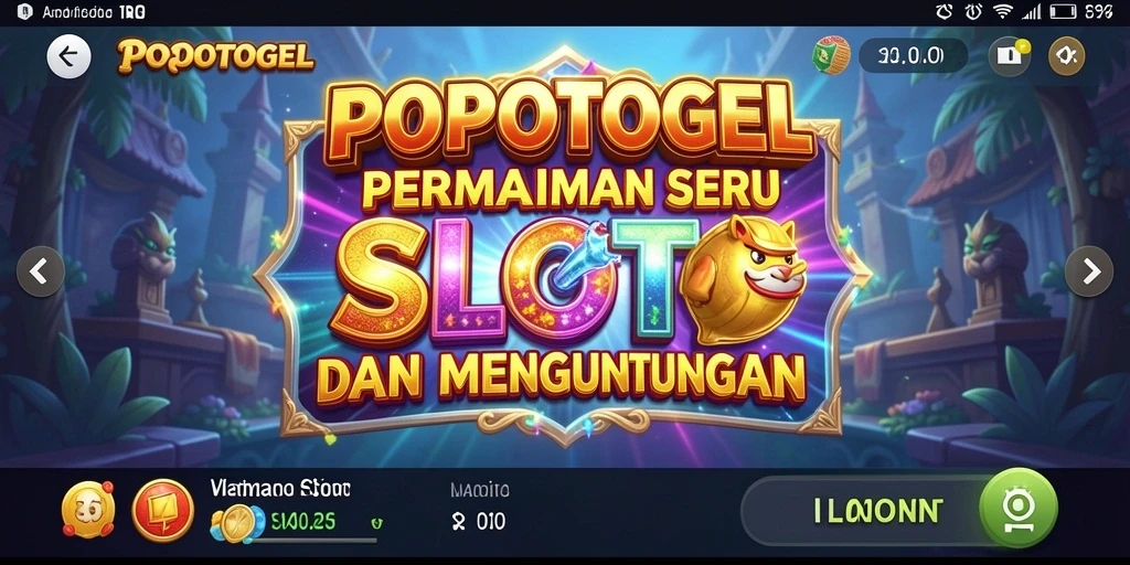 Tampilan layar permainan Slot POPOTOGEL yang penuh warna.